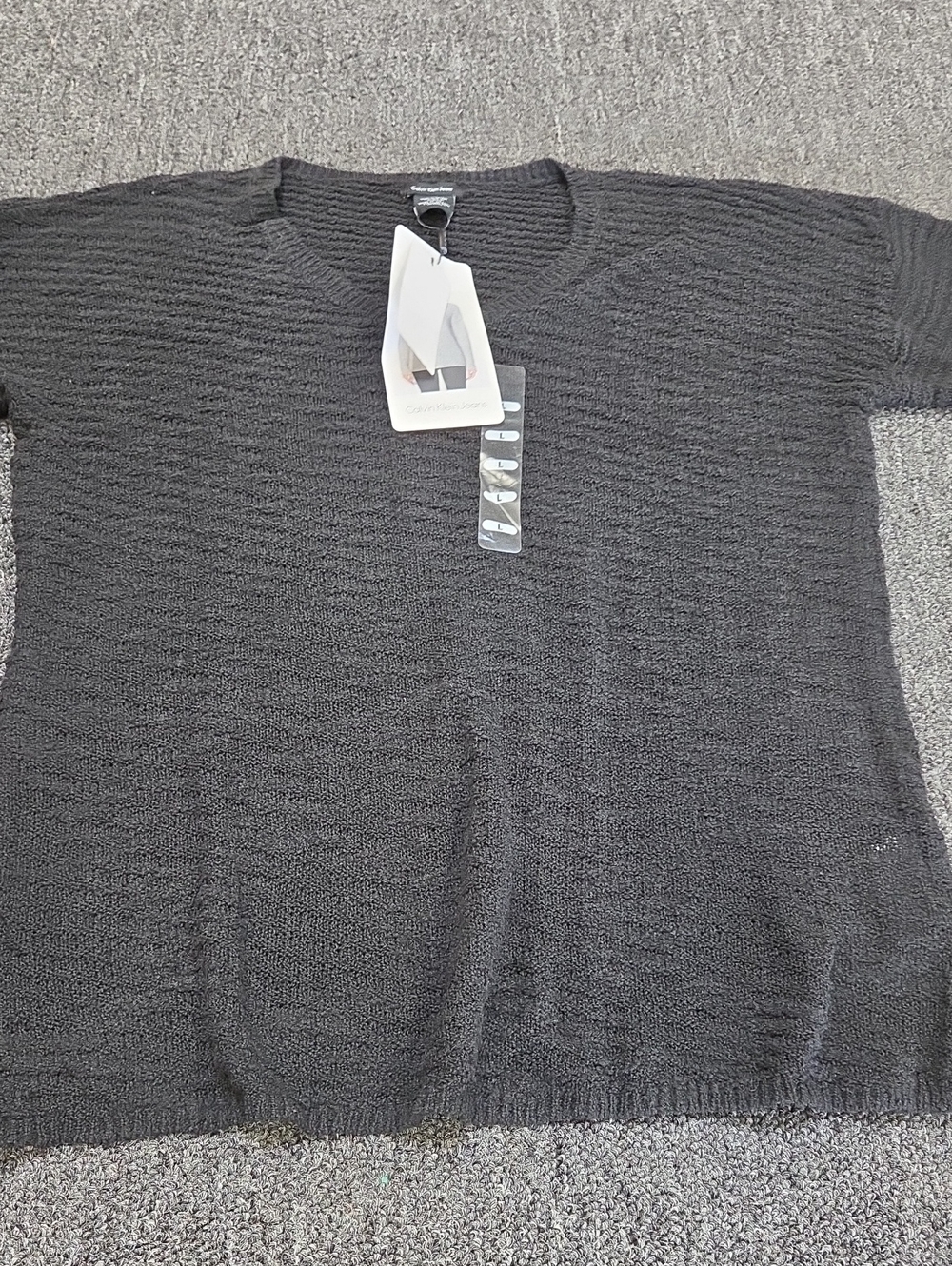 (#4C) Calvin Klein Black Long-Sleeve Crew Neck Sweater